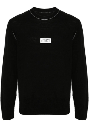 MM6 Maison Margiela numbers-motif fine-knit jumper - Black