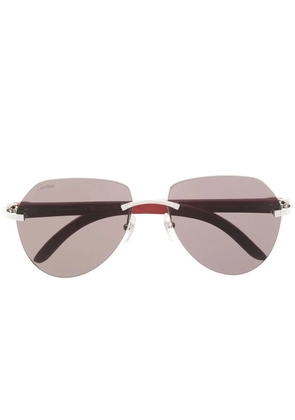 Cartier Eyewear tinted pilot-frame sunglasses - Silver