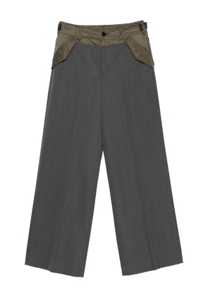 sacai pinstripe panelled trousers - Grey