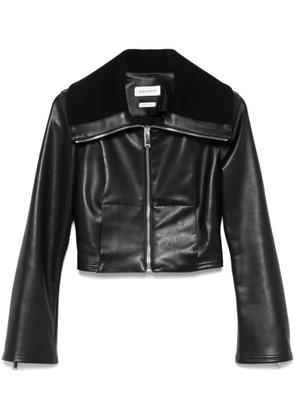 Alexander McQueen folded-collar leather jacket - Black