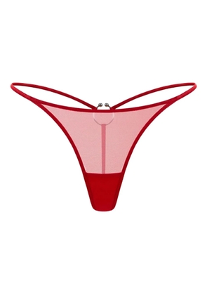 Zhilyova Dune ring-hardware sheer thong - Red