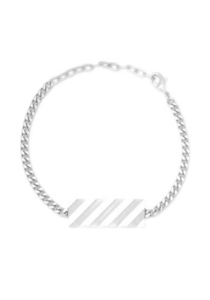 Off-White diagonal engraved bracelet - Silver