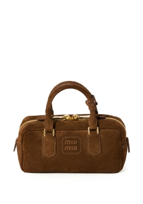 Miu Miu Arcadie suede tote bag - Brown