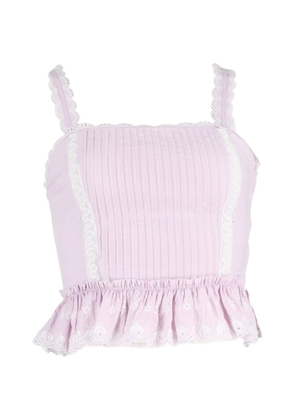 LoveShackFancy pleated bustier top - Pink