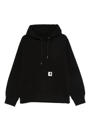 sacai logo-patch hoodie - Black