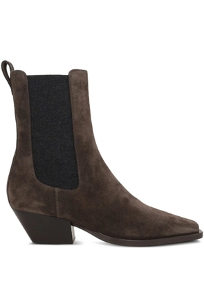 Brunello Cucinelli 55mm monili-embellished suede boots - Brown