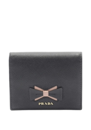 Prada Pre-Owned 2010s bow-detail Saffiano leather wallet - Black