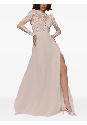 PRONOVIAS PARTY EDIT Teresine floral-lace high-neck dress - Pink