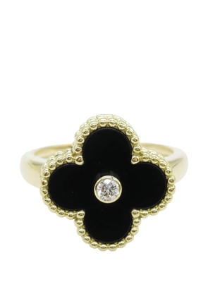 Van Cleef & Arpels Pre-Owned 10s 18K yellow gold Alhambra onyx and diamond ring