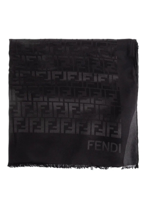 FENDI logo-pattern scarf - Black