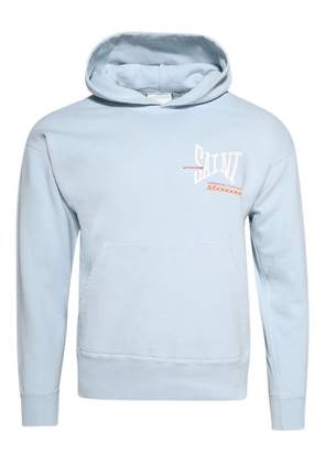 SAINT MXXXXXX logo-print hoodie - Blue