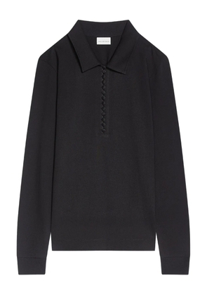 DRIES VAN NOTEN button-fastening jersey polo shirt - Black
