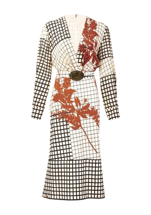 Silvia Tcherassi Kadira geometric-print belted midi dress - Neutrals