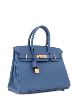 Hermès Pre-Owned Birkin Handbag Blue Epsom with Gold Hardware 30 satchel