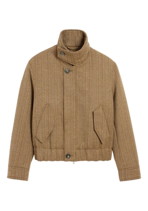 AMI Paris herringbone harrington wool jacket - Brown