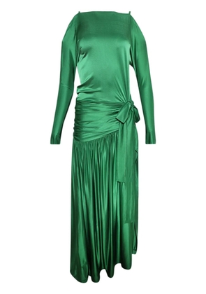Rabanne gathered satin dress - Green
