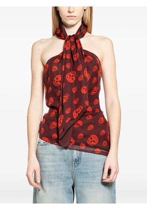Alexander McQueen high neck twisted top - Brown