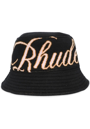 RHUDE script bucket hat - Black