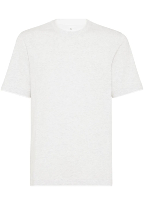 Brunello Cucinelli mélange-effect cotton T-shirt - White