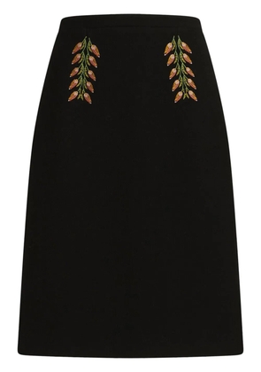 ETRO floral-embroidery pencil skirt - Black