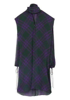Burberry check-pattern silk blouse - Purple