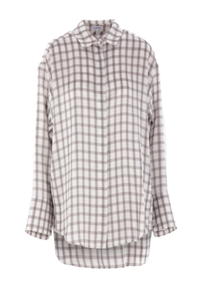 LOEWE checked silk shirt - White