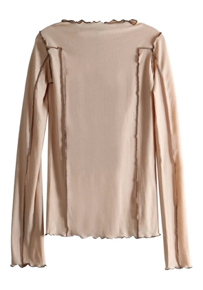 Baserange seam-detail ribbed top - Neutrals