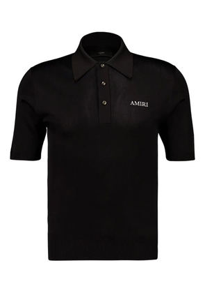 AMIRI logo-embroidered polo shirt - Black
