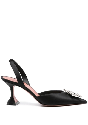 Amina Muaddi Begum 70mm satin slingback pumps - Black