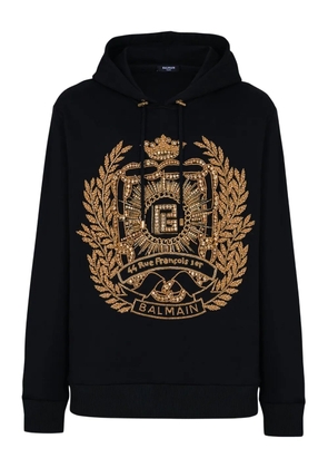 Balmain embroidered hoodie - Black