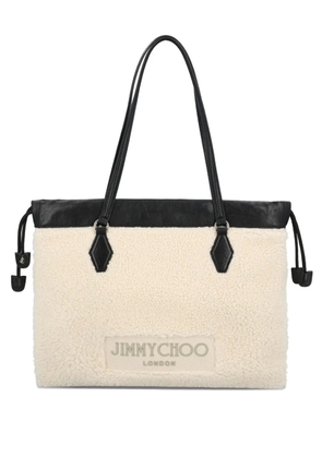 Jimmy Choo drawstring-fastening shearling tote bag - Neutrals