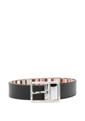 Paul Smith striped-reversible leather belt - Black