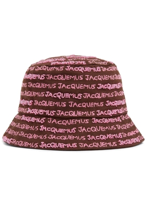 Jacquemus logo-embroidered bucket hat - Brown