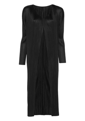 Pleats Please Issey Miyake plissé coat - Black