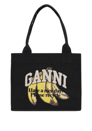 GANNI cotton shoulder bag - Black