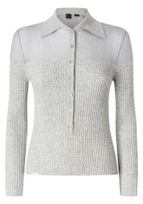 PINKO ribbed polo top - Grey