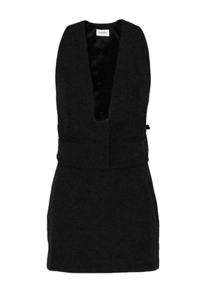 THE ANDAMANE deep-neckline mini dress - Black
