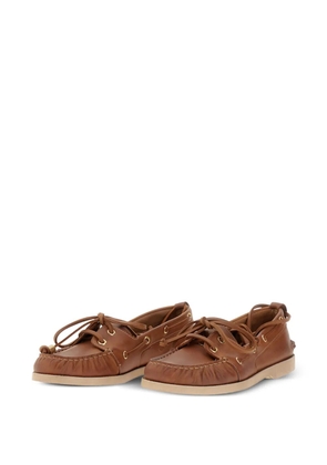 Golden Goose leather lace-up loafers - Brown