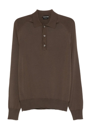 TOM FORD wool-blend polo shirt - Brown