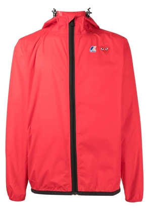 Comme Des Garçons Play x K-Way zipped hooded jacket - Red