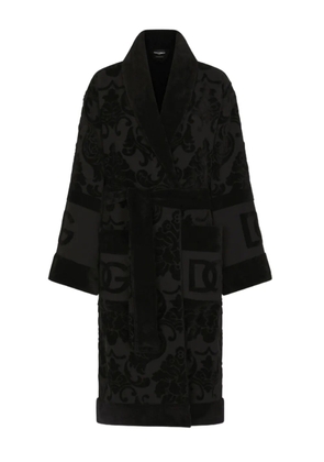 Dolce & Gabbana logo monogram jacquard bathrobe - Black