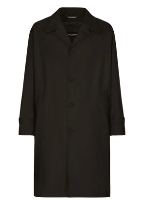 Dolce & Gabbana logo-tag single-breasted trench coat - Black