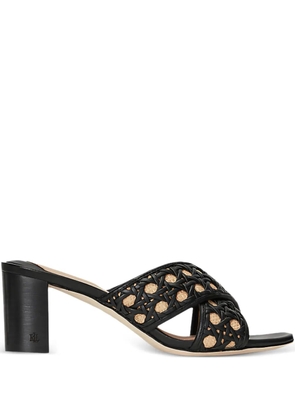 Lauren Ralph Lauren 60mm woven cross-strap heeled sandals - Black