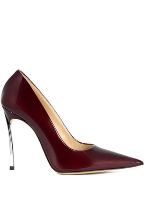 Casadei 100mm Superblade patent leather pointed stiletto pumps - Red