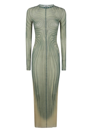 Jean Paul Gaultier spiral-print maxi dress - Blue