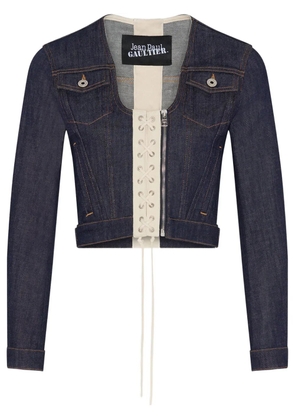 Jean Paul Gaultier cropped denim jacket - Blue