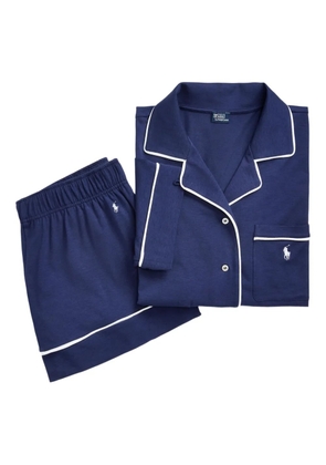 Polo Ralph Lauren short-sleeve piped-trim pyjama set - Blue