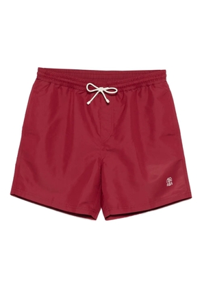 Brunello Cucinelli drawstring logo swim shorts - Red