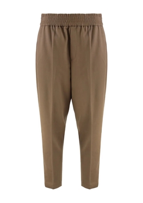 Brunello Cucinelli elastic-waist wool trousers - Brown