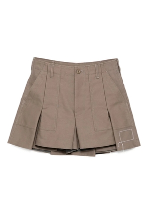 sacai pleated skorts - Brown